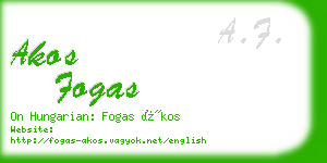 akos fogas business card